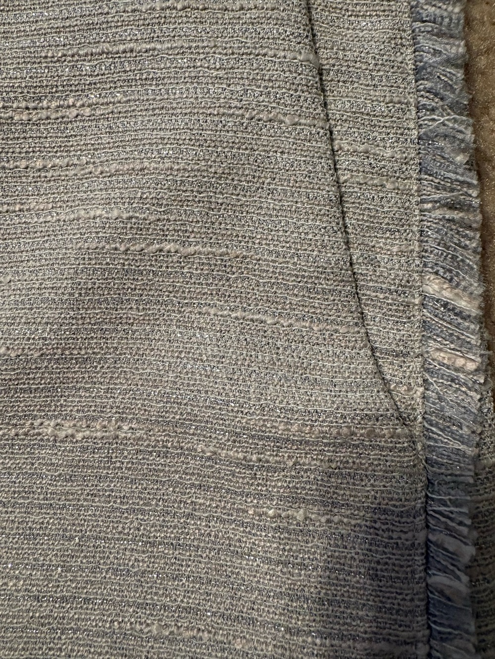 Banana Republic Tweed Shorts Sz 0 Gold Metallic Fringe Hem High Waist Trouser - Picture 4 of 6